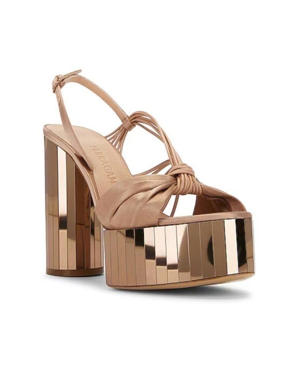 Salvatore Ferragamo Sabina Mirrored High Heel Platform Sandals - NWT